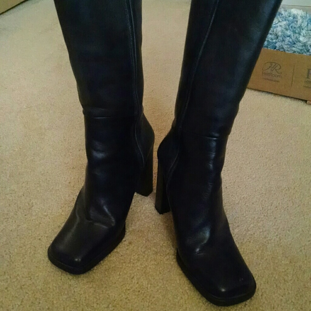 Guess black knee high boots